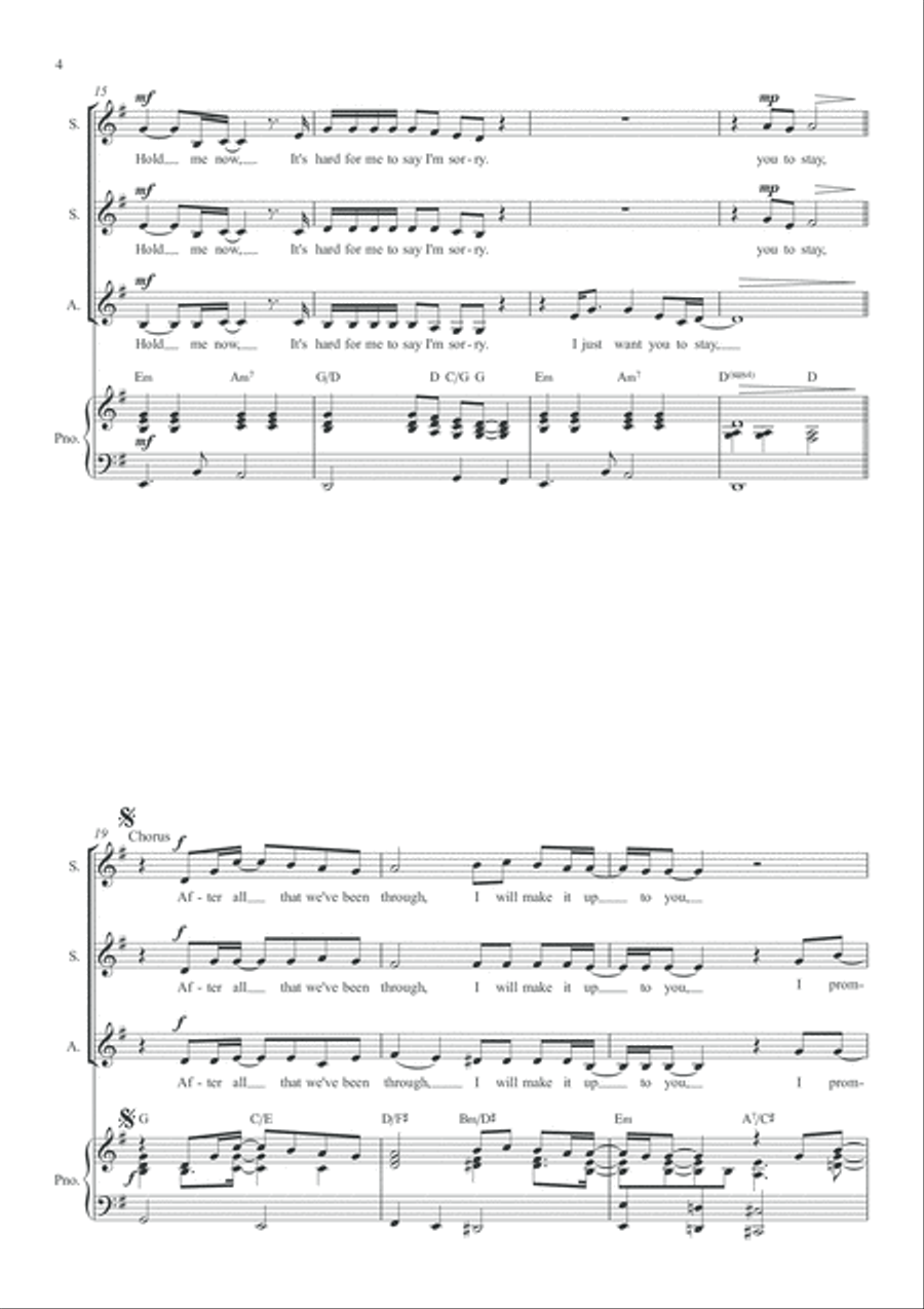 Hard To Say I'm Sorry SSA scores gallery preview page 4