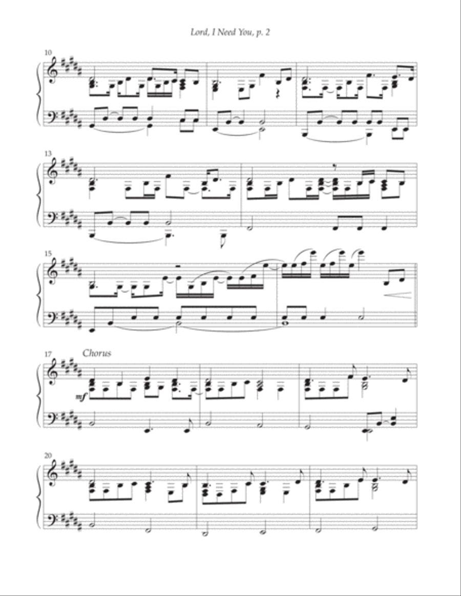Lord, I Need You Lord, I Need You Piano Solo scores gallery preview page 2