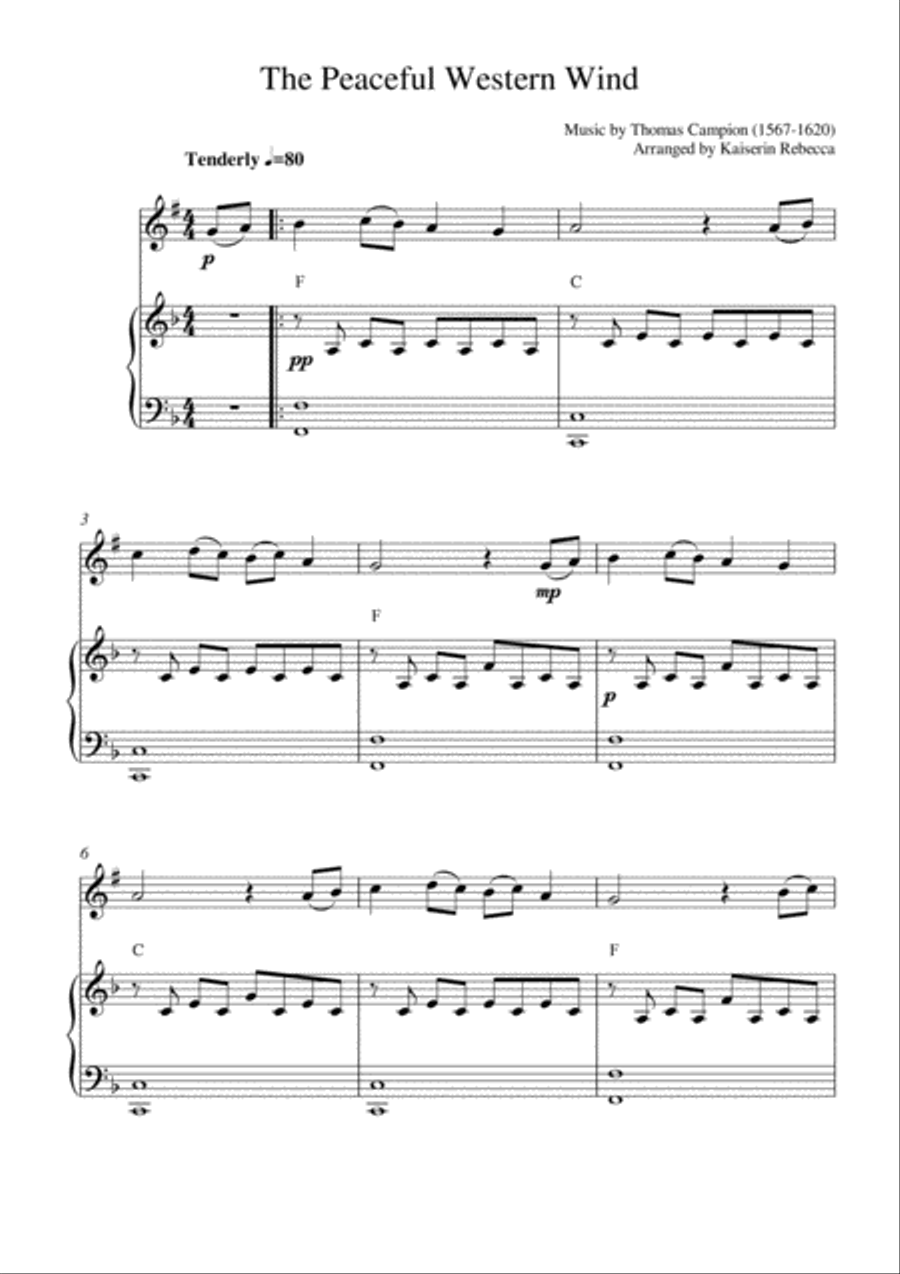 The Peaceful Western Wind Tenor Saxophone scores gallery preview page 1