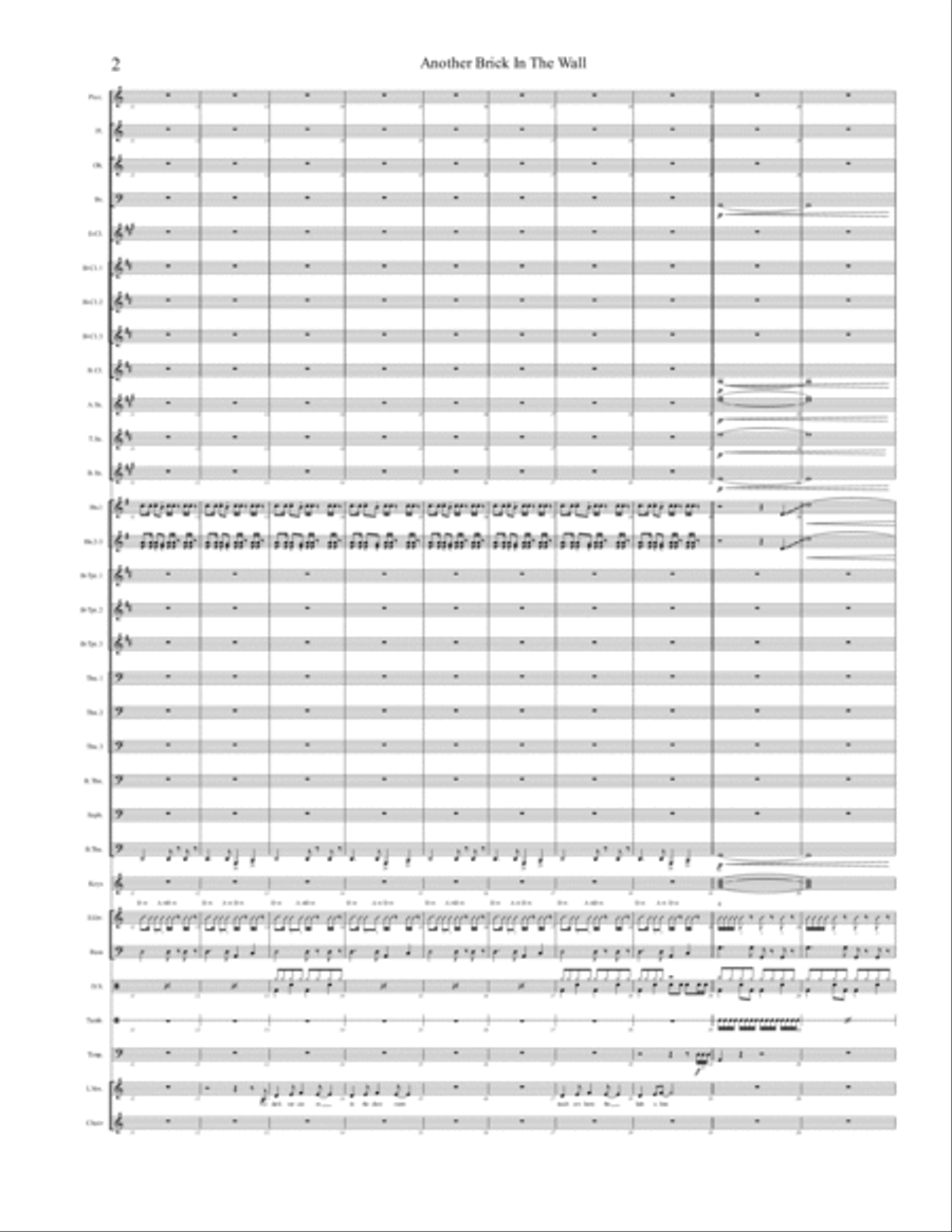 Another Brick In The Wall Concert Band scores gallery preview page 2