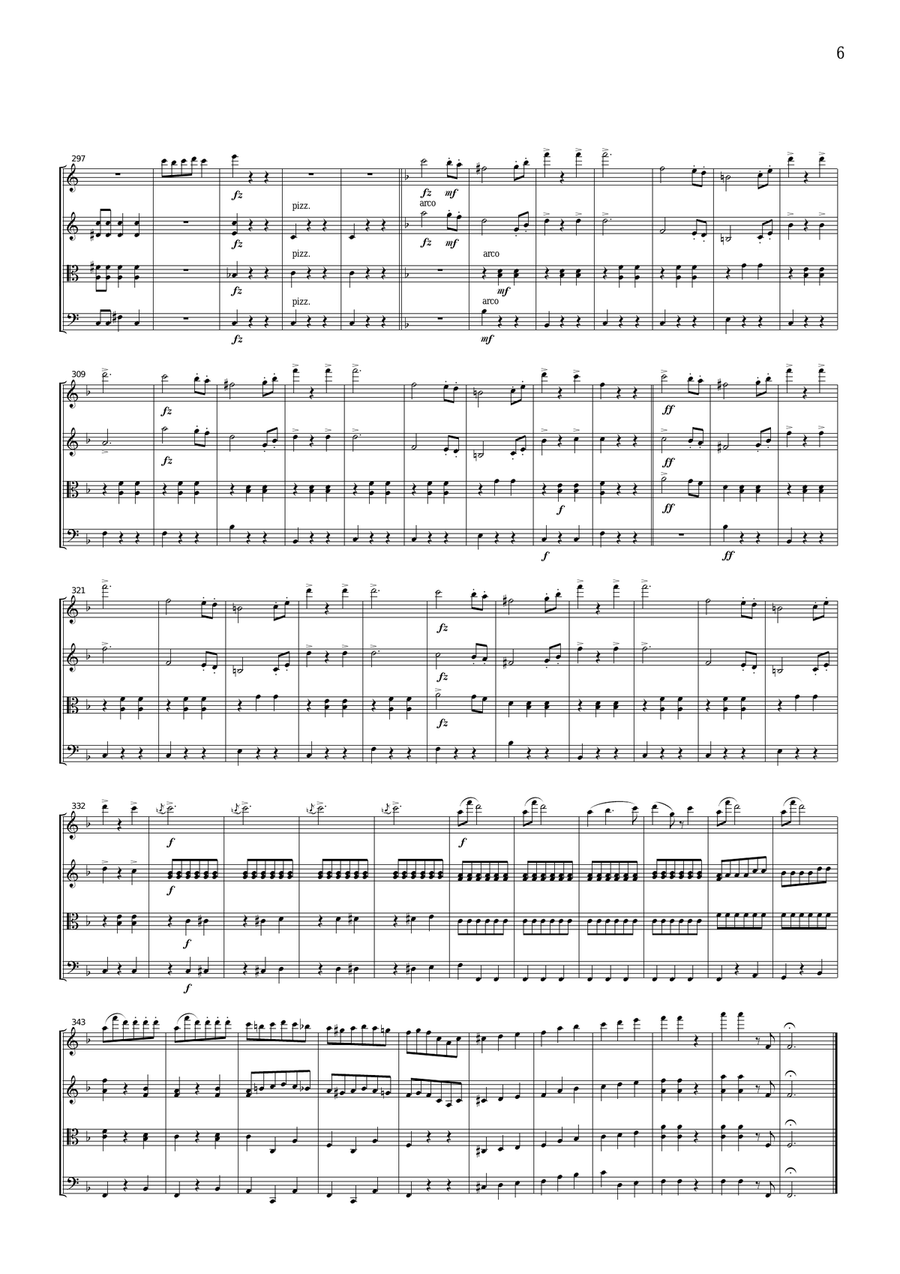 J.Strauss Du und Du Waltz from Die Fledermaus, for string quartet, CS108 String Quartet scores gallery preview page 6