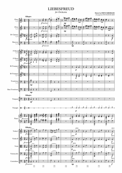 Kreisler: Liebesfreud (for Orchestra) Full Score image number null
