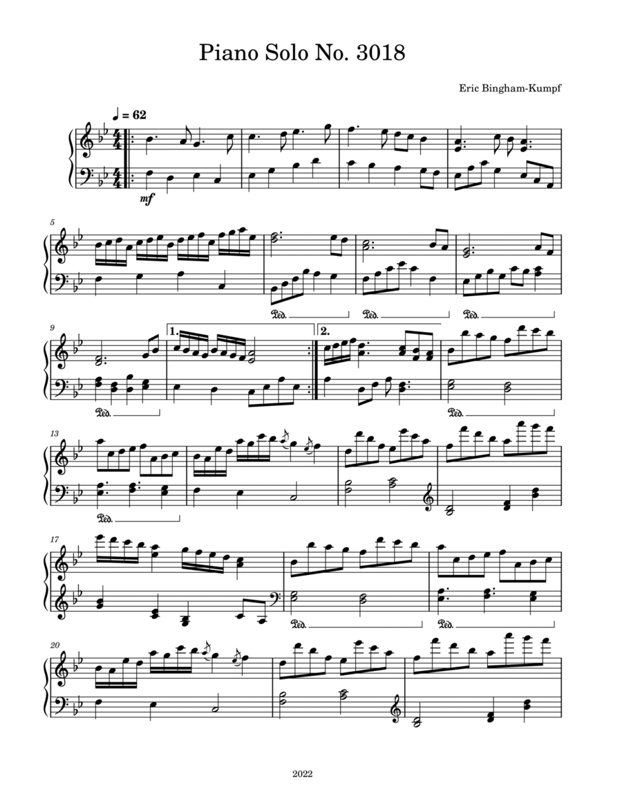 Piano Solo No. 3018 Piano Solo scores gallery preview page 1