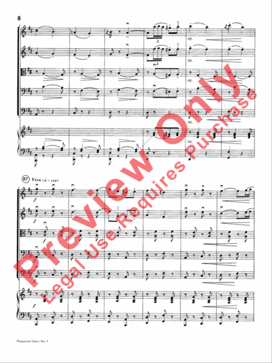 Hungarian Dance No. 6 String Orchestra scores gallery preview page 11