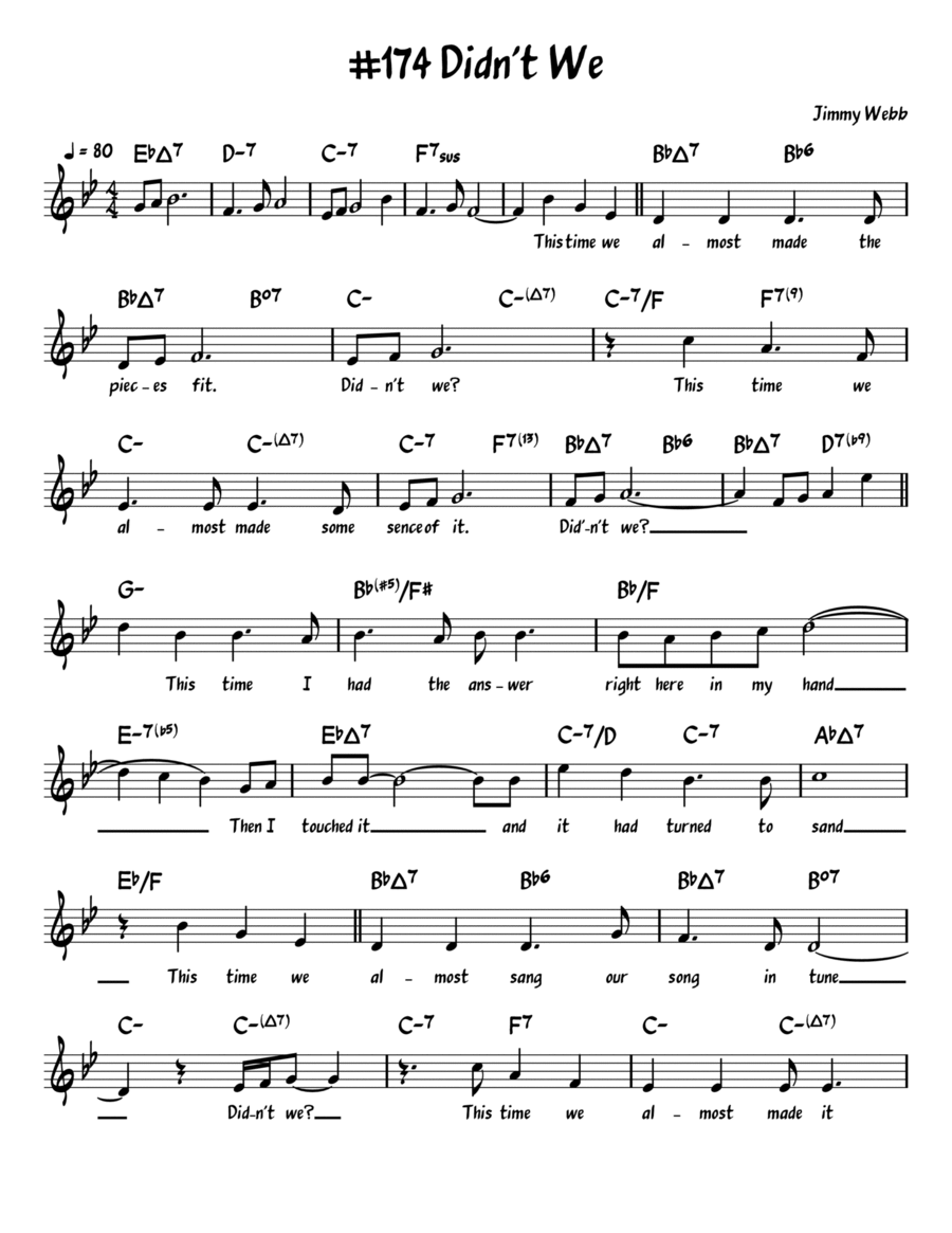 Didn't We Didn't We Piano, Vocal, Guitar scores gallery preview page 1