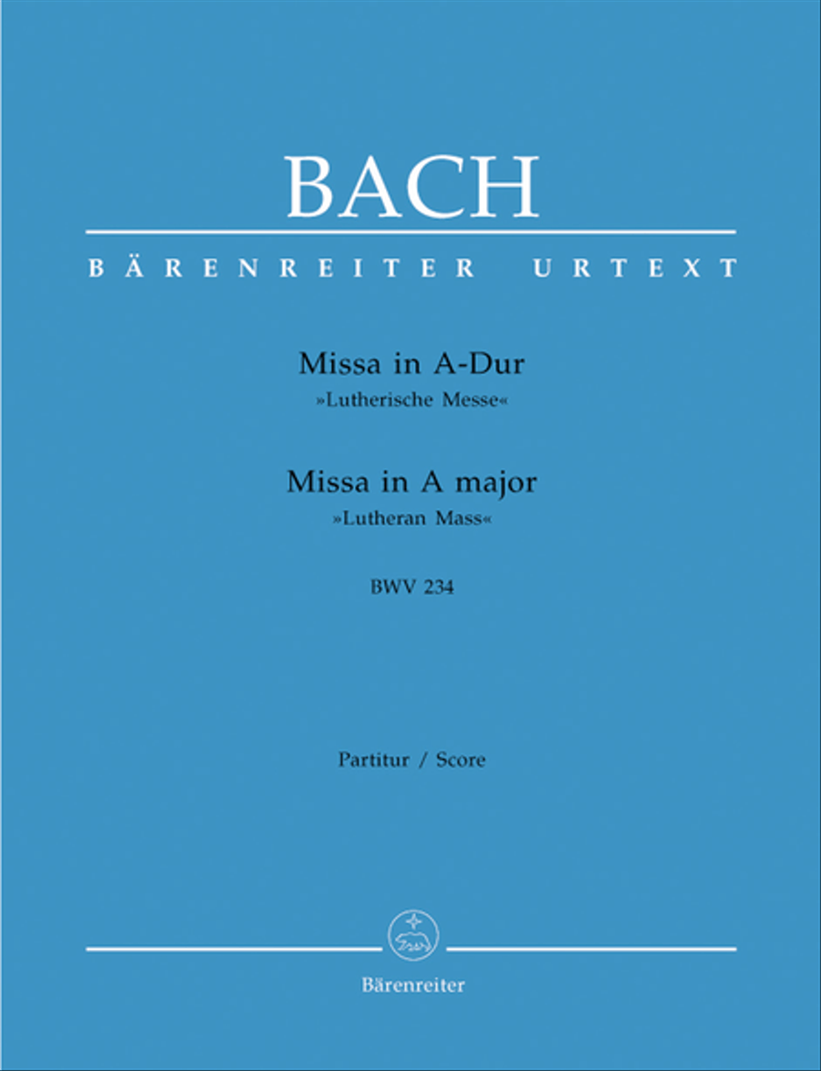 Mass A major BWV 234 'Lutheran Mass 2' 4-Part scores gallery preview page 1