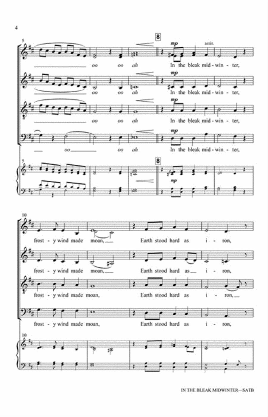 In the Bleak Midwinter 4-Part scores gallery preview page 3