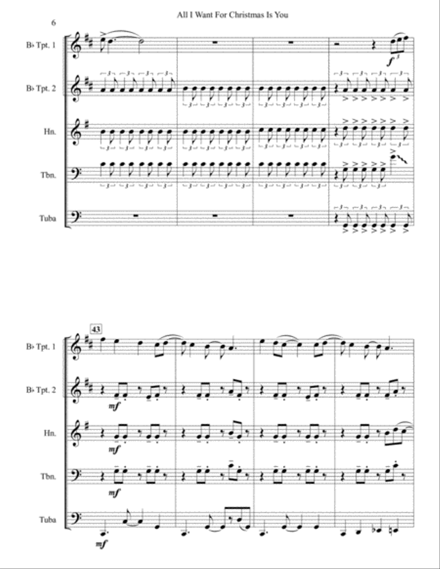 All I Want For Christmas Is You All I Want For Christmas Is You Brass Quintet scores gallery preview page 6