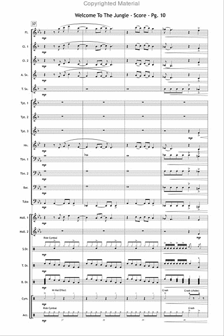 Welcome to the Jungle Welcome to the Jungle Marching Band scores gallery preview page 11