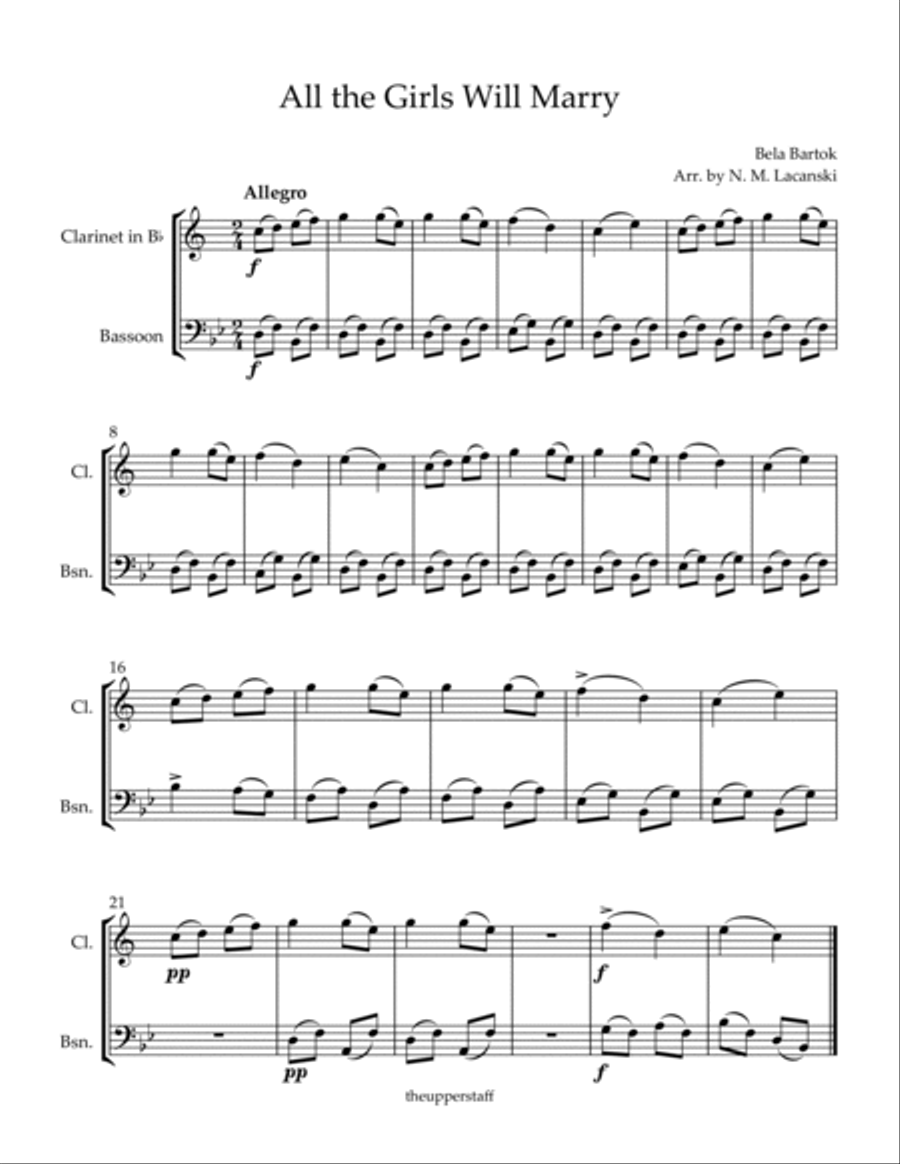 All the Girls Will Marry Woodwind Duet scores gallery preview page 2