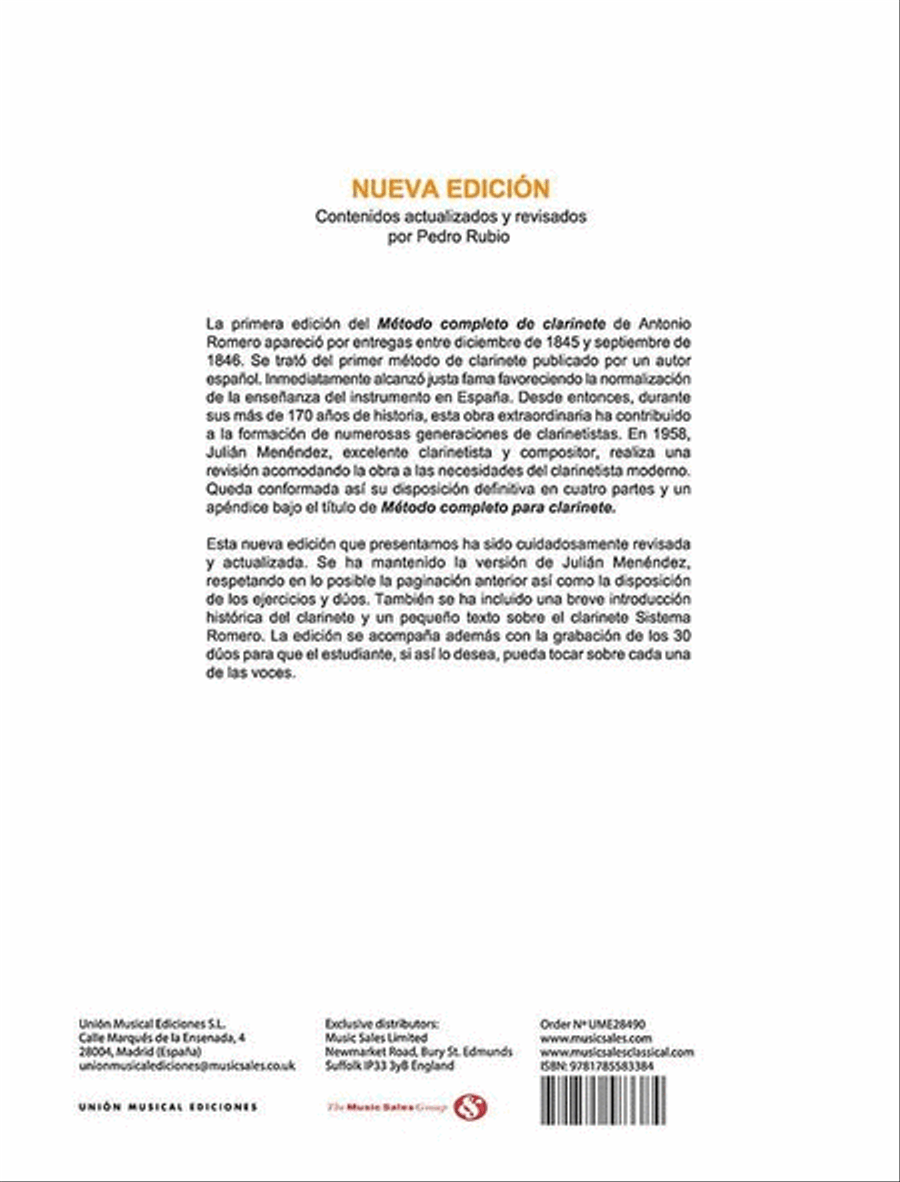 Método Completo Para Clarinete De Antonio Romero A Clarinet scores gallery preview page 2