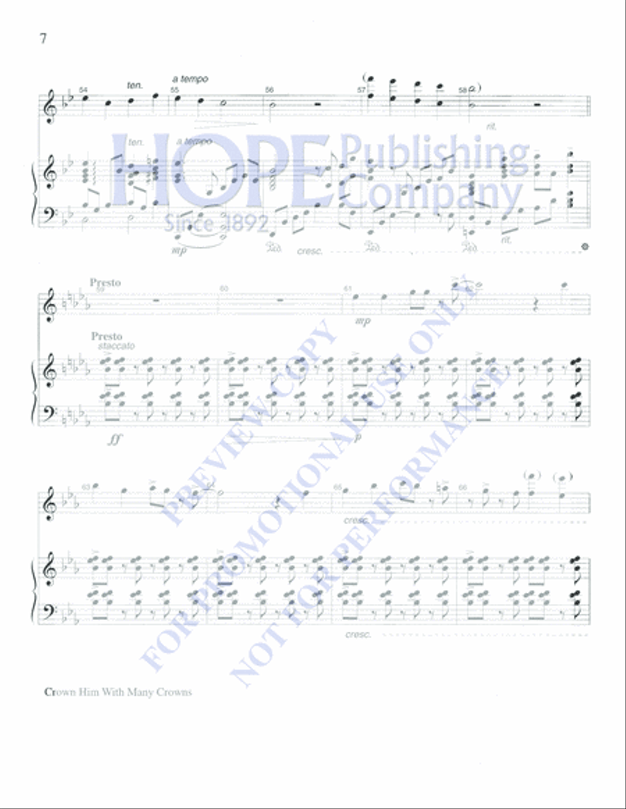 Crown Him with Many Crowns Percussion scores gallery preview page 8