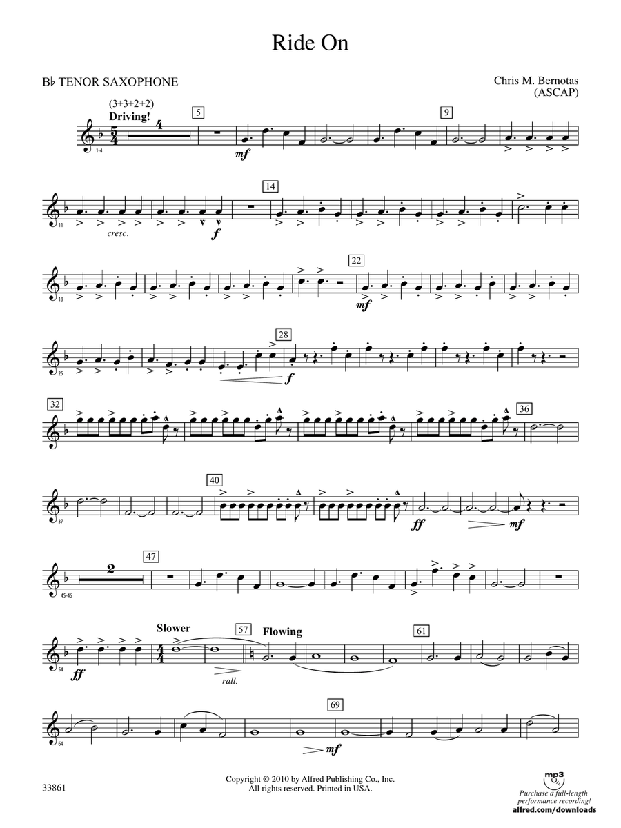 Ride On: B-flat Tenor Saxophone