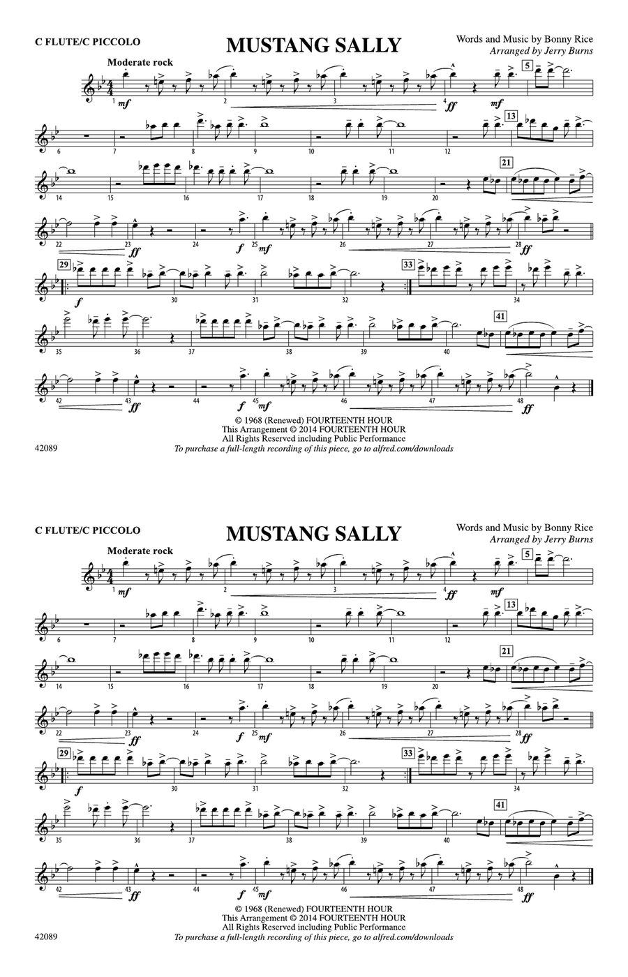 Mustang Sally: Flute