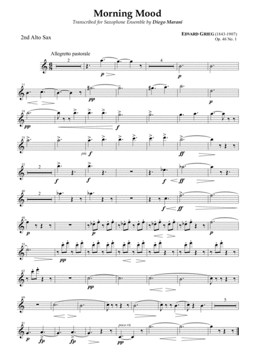 Peer Gynt Suite Op. 46 No. 1 for Saxophone Ensemble - Alto Sax 2