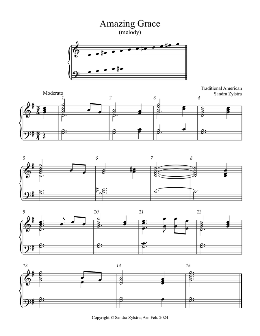 Amazing Grace (2 octave handbells) 2-Octaves scores gallery preview page 1