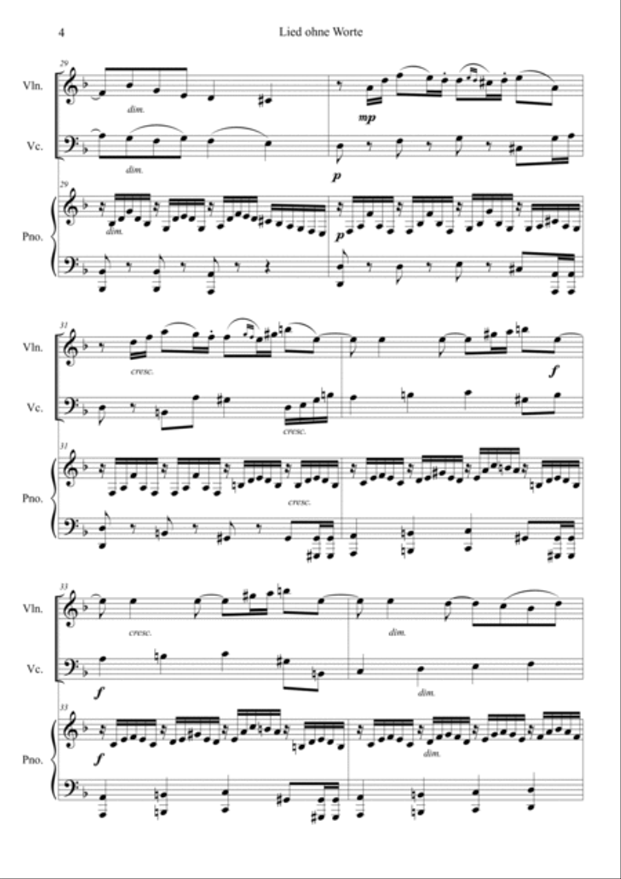 Lied ohne Worte. op. 109 Hard Version Piano Trio scores gallery preview page 4