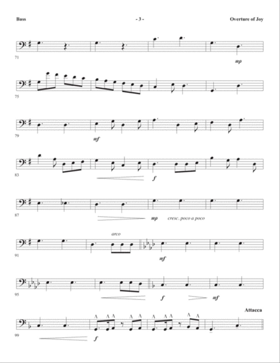 A Weary World Rejoices (A Chamber Cantata For Christmas) - Double Bass A Weary World Rejoices (A Chamber Cantata For Christmas) - Double Bass Choir scores gallery preview page 3