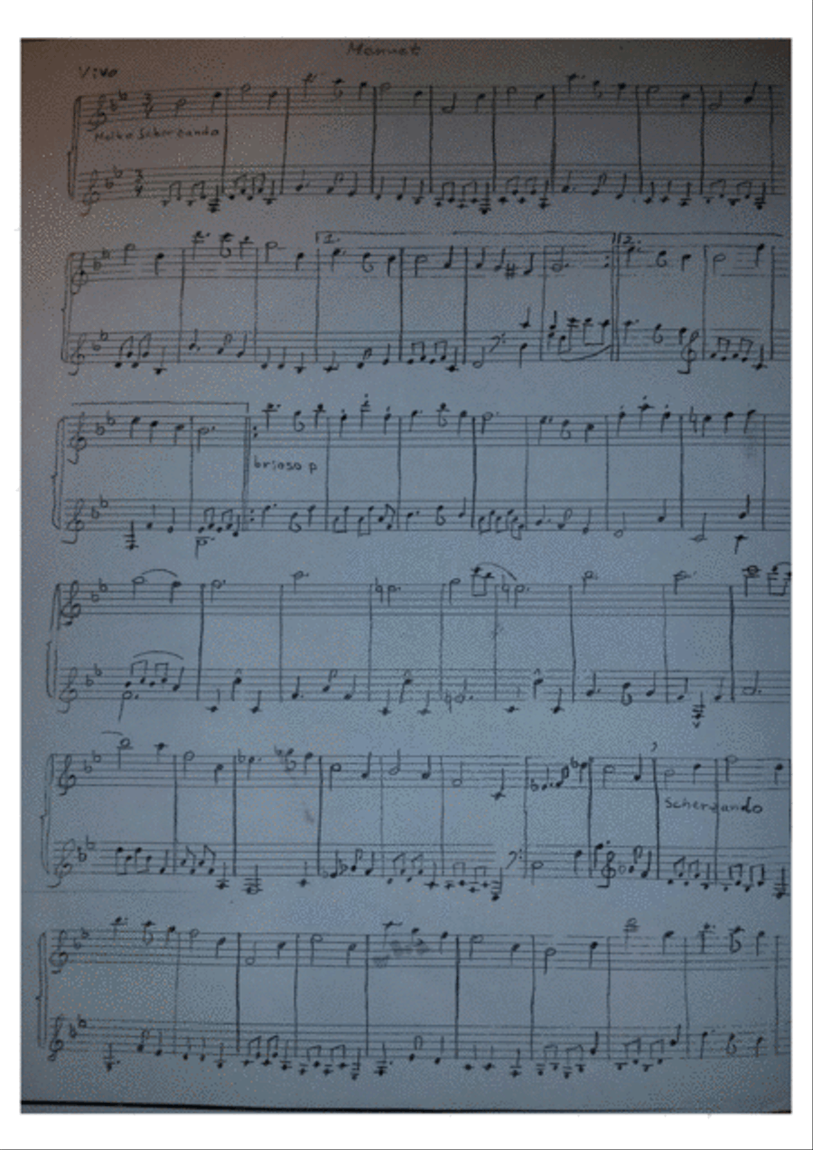 Minuet in B Flat Major Piano Method scores gallery preview page 1