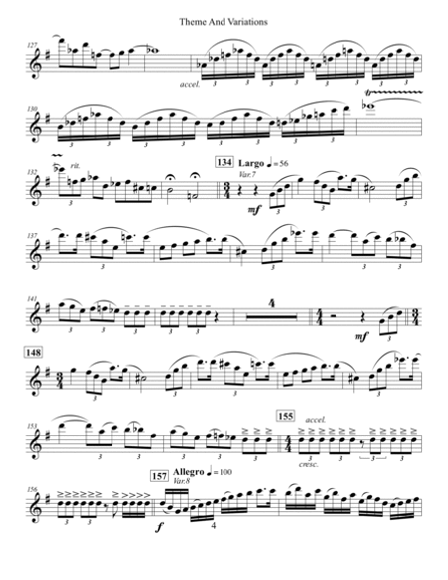 Theme and Variations Woodwind Duet scores gallery preview page 4