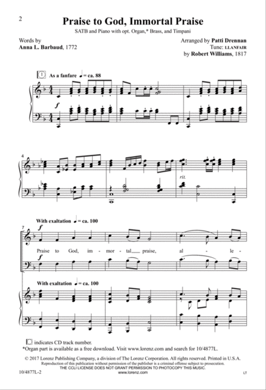 Praise to God, Immortal Praise 4-Part scores gallery preview page 2