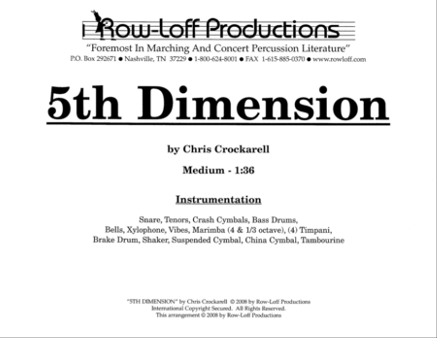 5th Dimension w/Tutor Tracks Percussion Ensemble scores gallery preview page 2