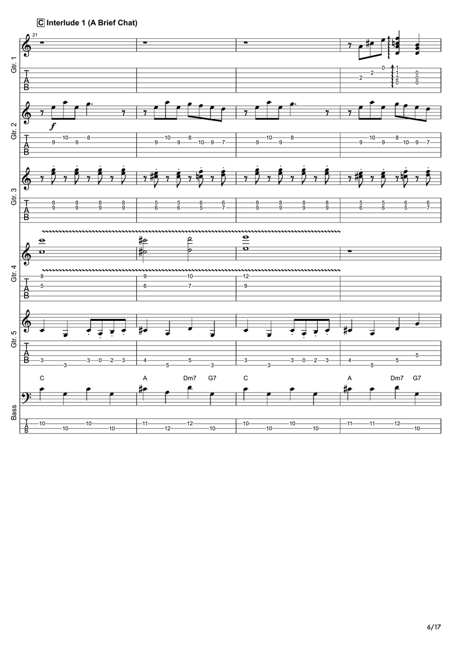 Elmo's Song Guitar Ensemble scores gallery preview page 6