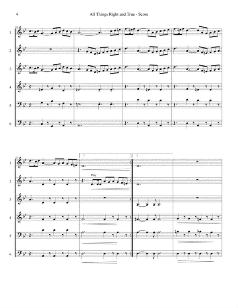 All Things Right and True Horn scores gallery preview page 5