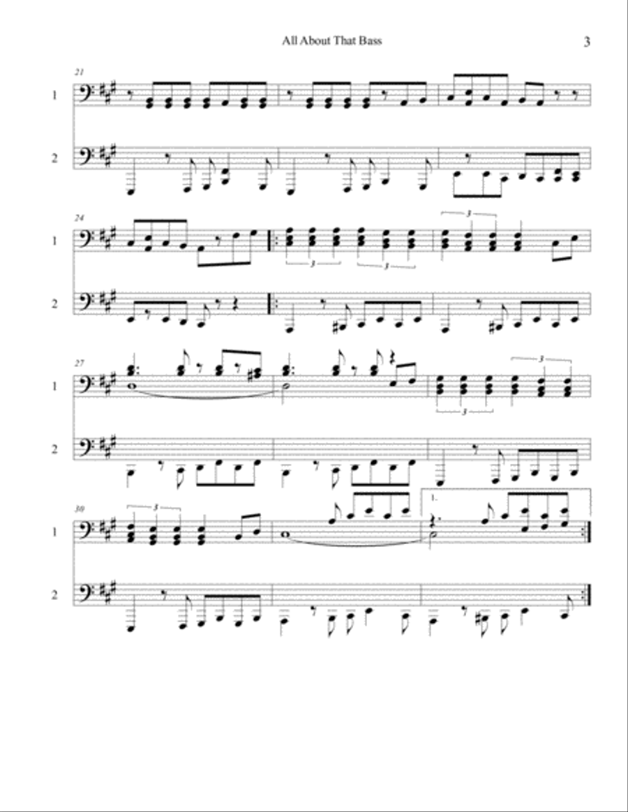 All About That Bass Handbell Choir scores gallery preview page 3