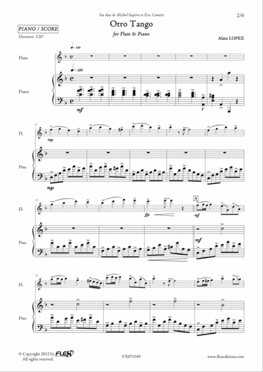 Otro Tango Flute Solo scores gallery preview page 2