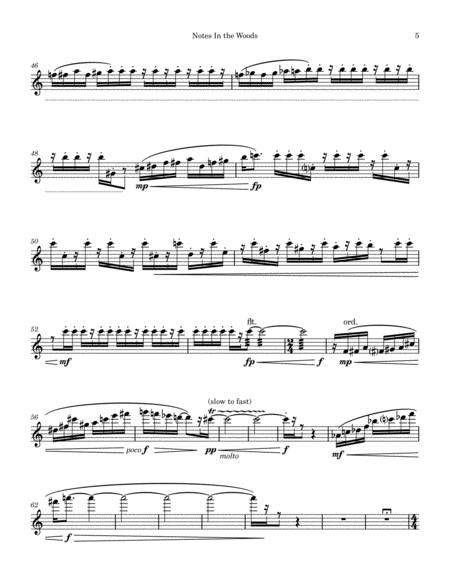 Notes In the Woods for solo flute image number null