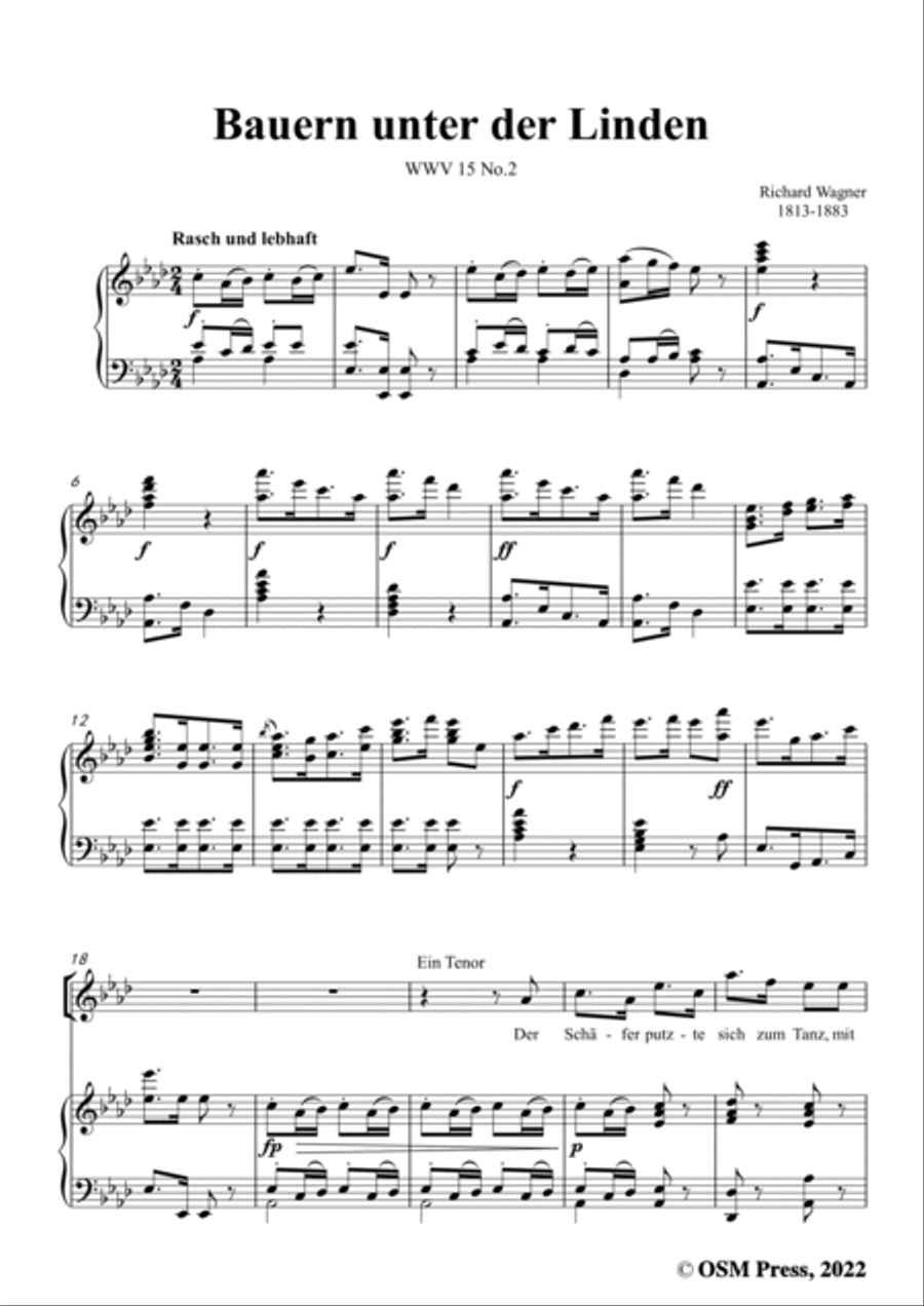 R. Wagner-Bauern unter der Linden,WWV 15 No.2,in A flat Major