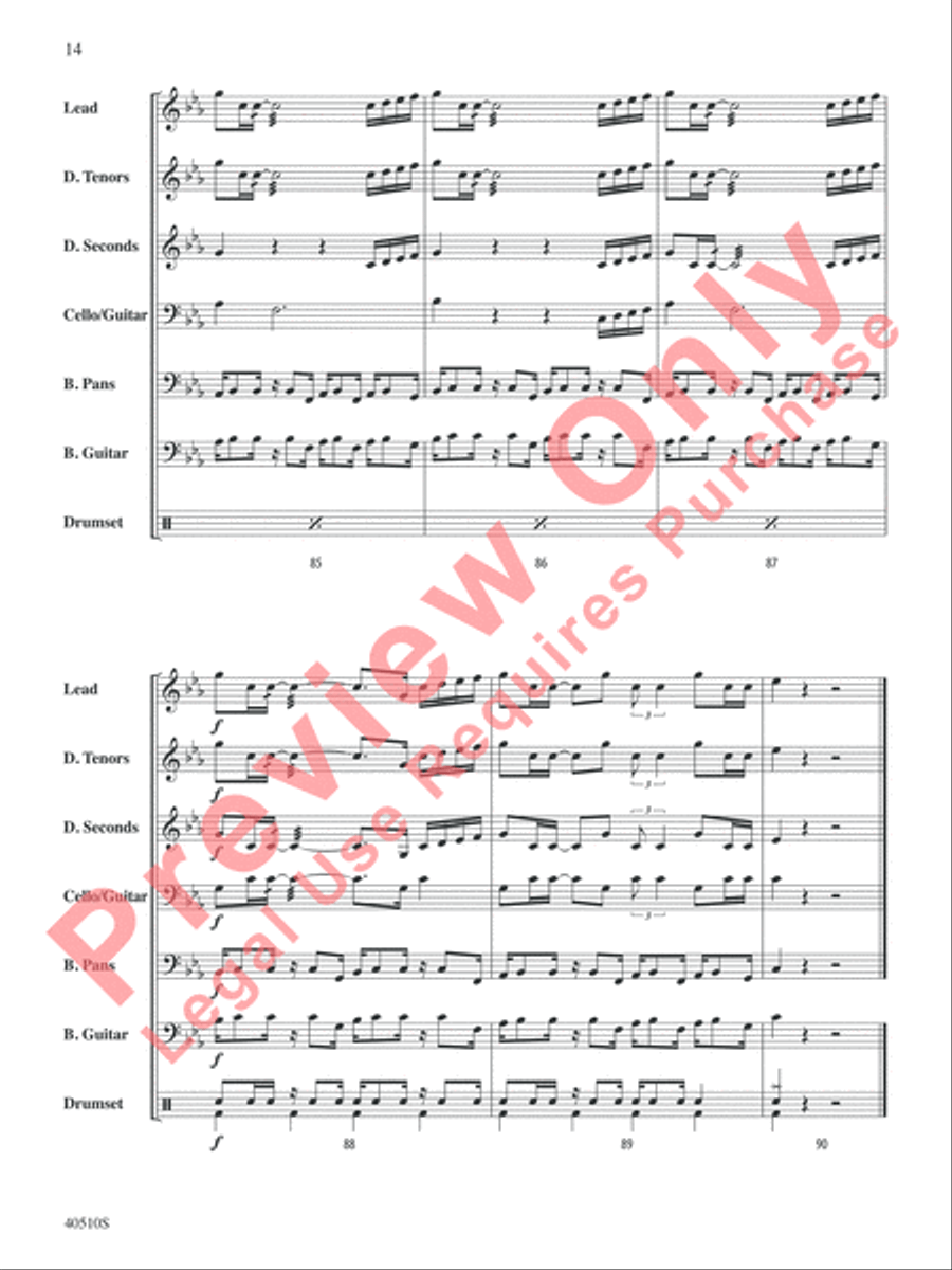 Europa (Earth's Cry Heaven's Smile) Steel Drum Band scores gallery preview page 15