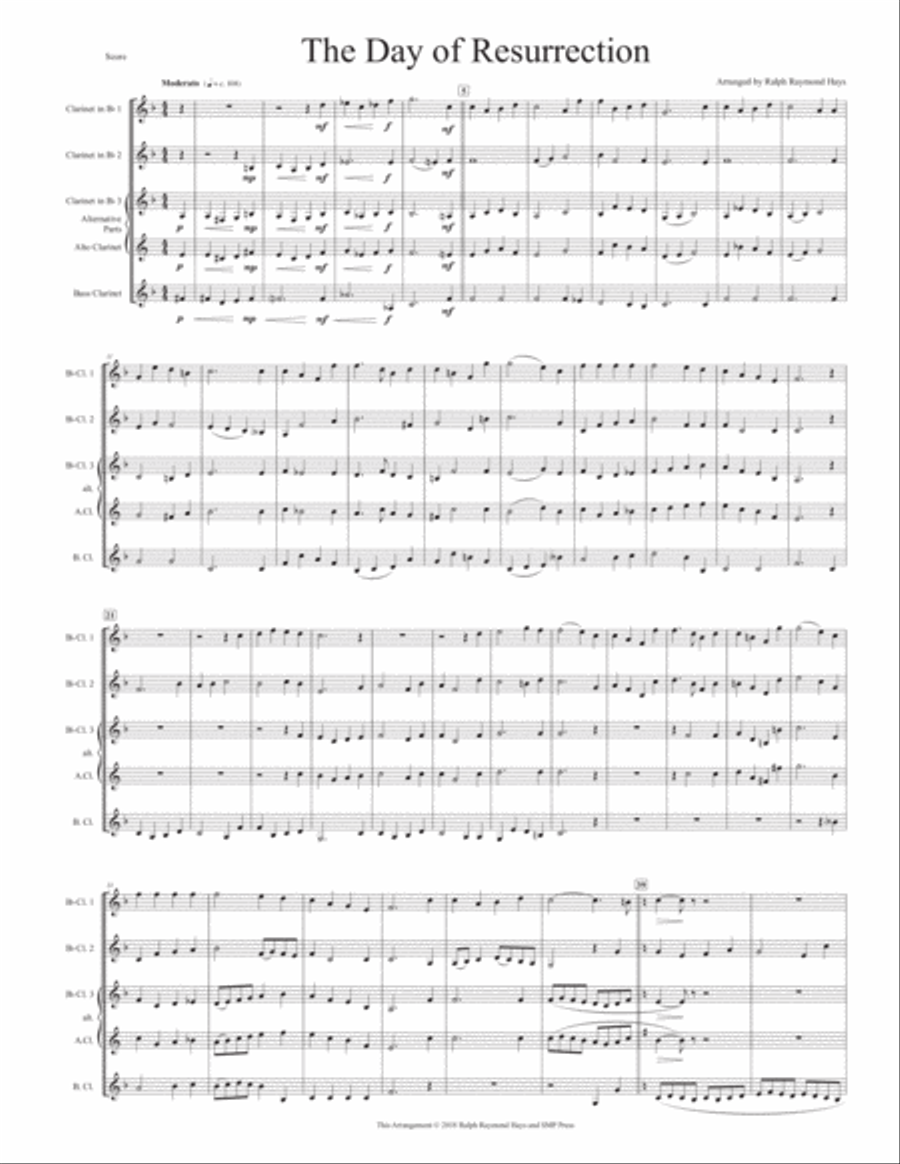 The Day of Resurrection (for Clarinet Quartet) Clarinet Quartet scores gallery preview page 2