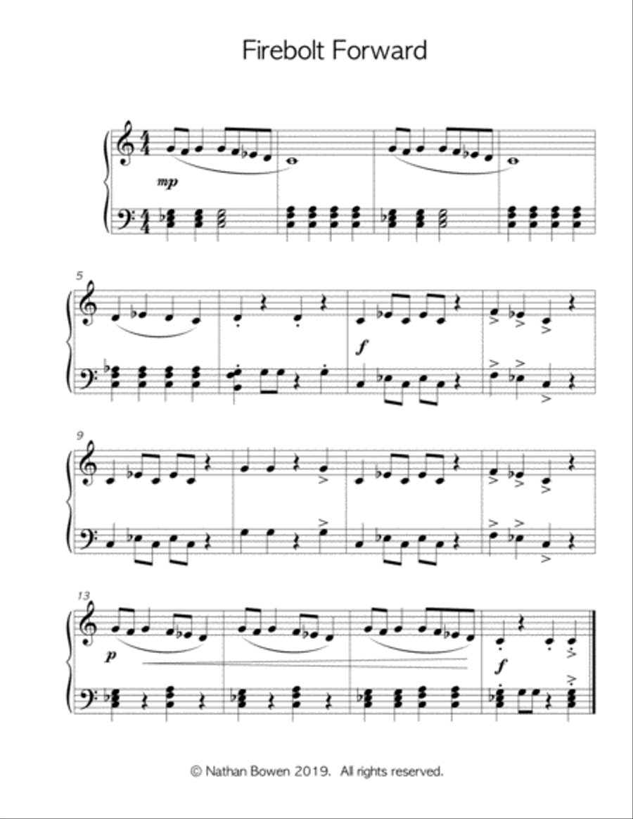 Firebolt Forward Firebolt Forward Easy Piano scores gallery preview page 1