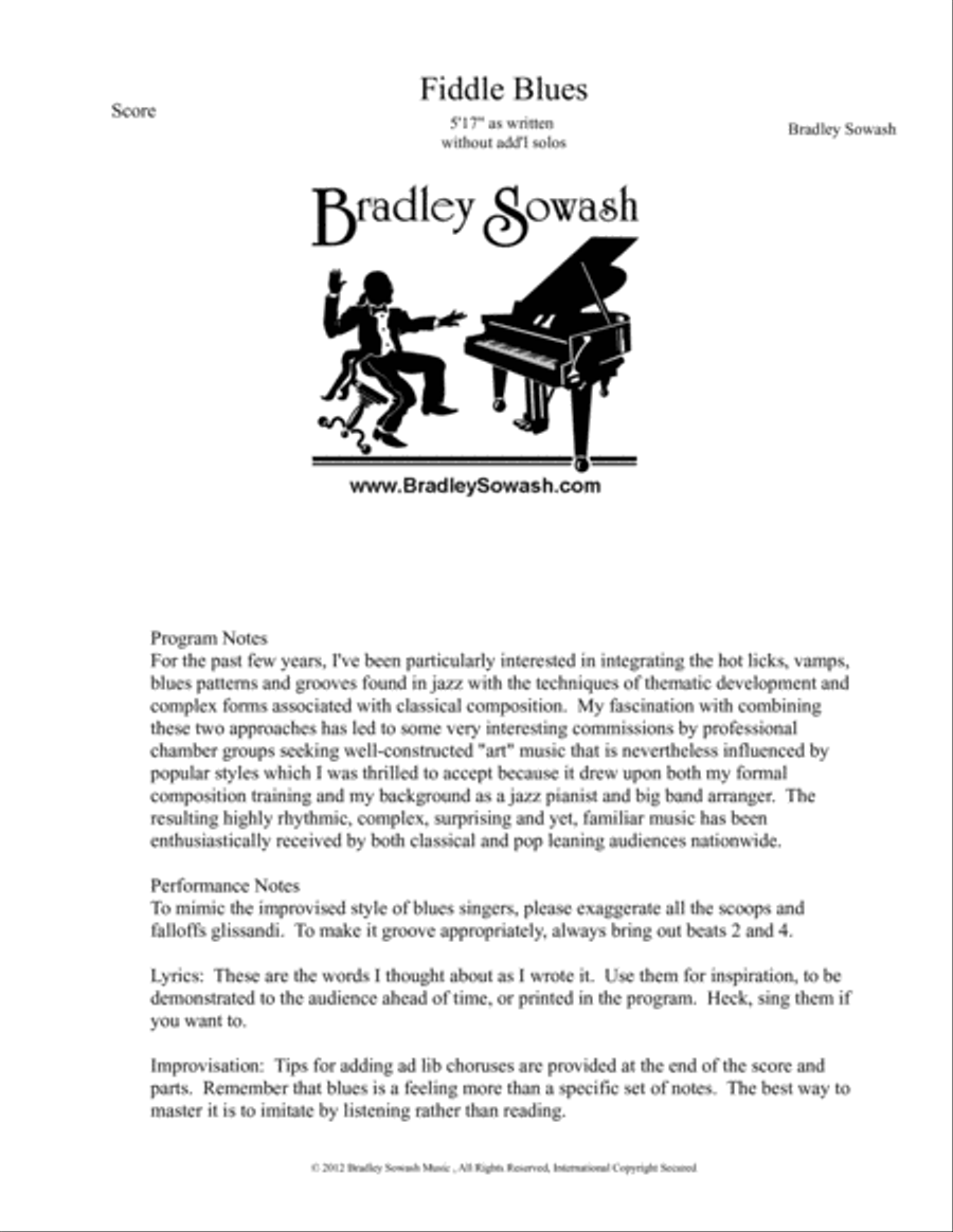 Fiddle Blues - String Quartet String Quartet scores gallery preview page 2