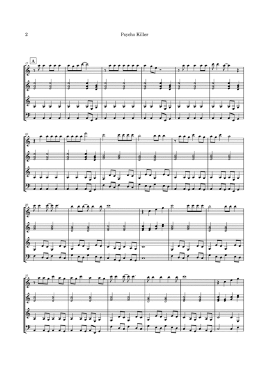 Psycho Killer A Cappella scores gallery preview page 5