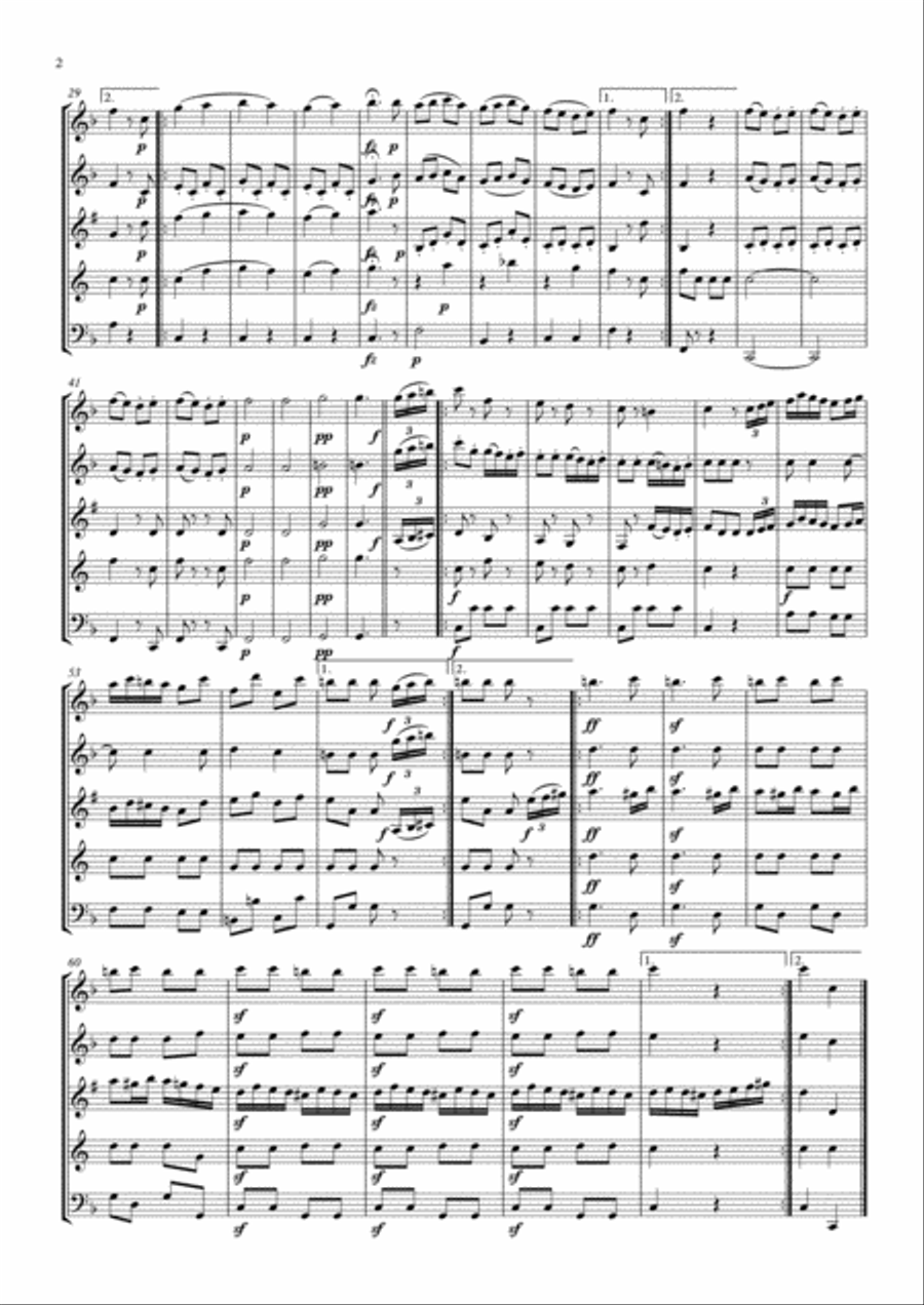Beethoven (as adapted Seiss): Contre-Tanze (Country Dance) No.3 - wind quintet Woodwind Quintet scores gallery preview page 2