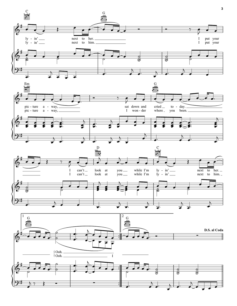 Picture Picture Piano, Vocal, Guitar scores gallery preview page 3