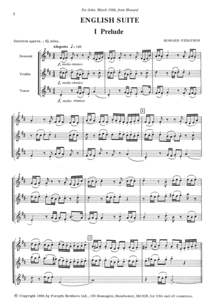 English Suite for Three Recorders