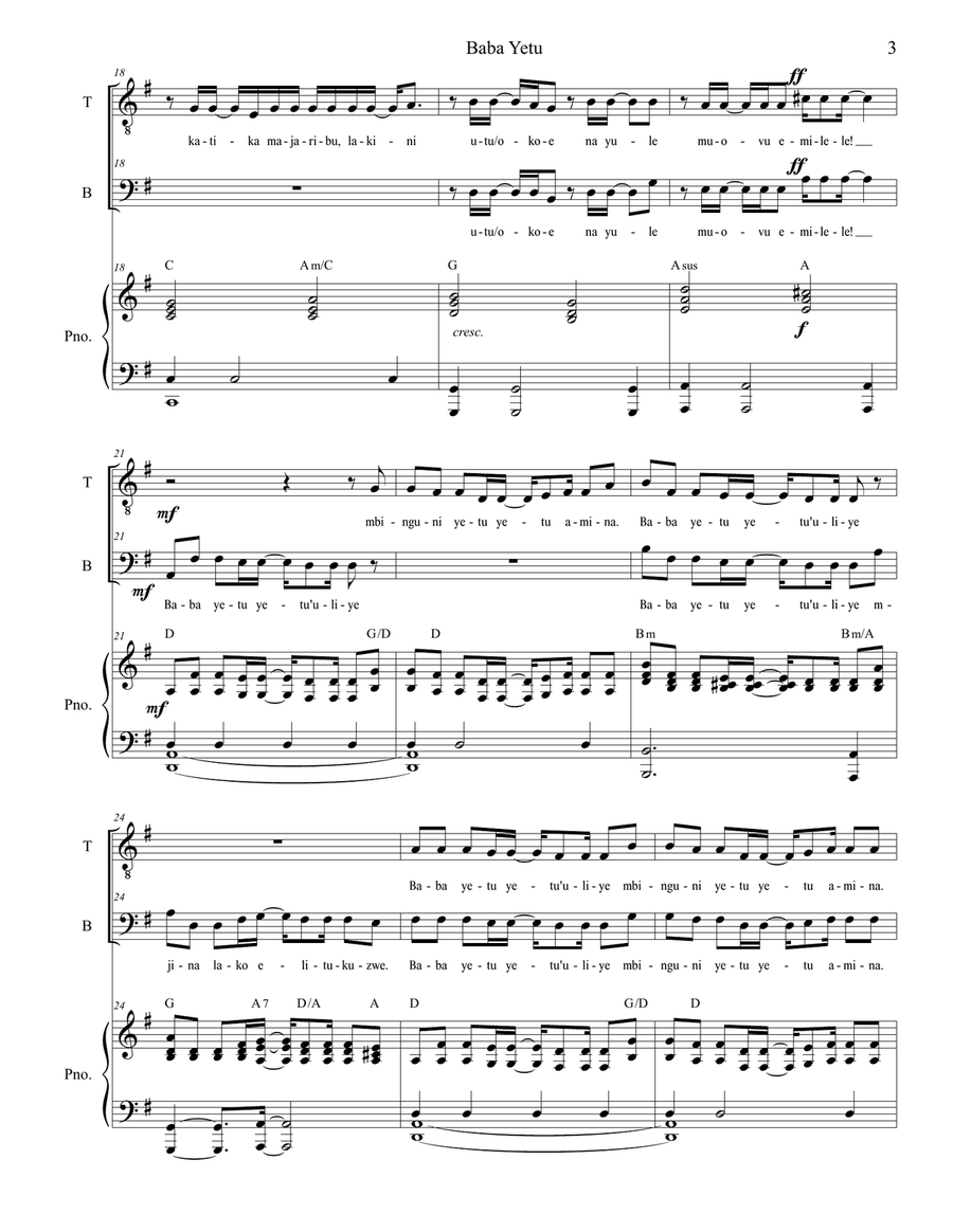 Baba Yetu Baba Yetu TB scores gallery preview page 3