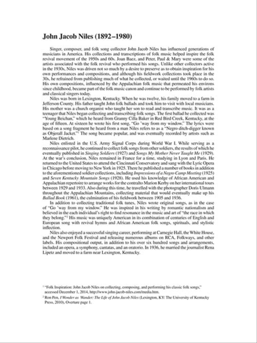 Songs of John Jacob Niles – Revised and Expanded Edition High Voice scores gallery preview page 5