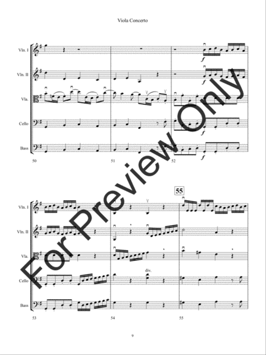 Viola Concerto String Orchestra scores gallery preview page 12