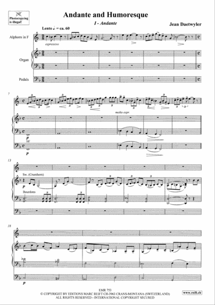 Andante and Humoresque Andante and Humoresque Organ scores gallery preview page 3