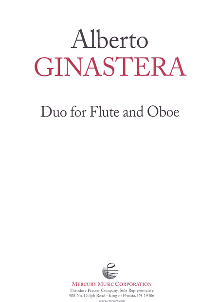 Alberto Ginastera: Duo for Flute and Oboe