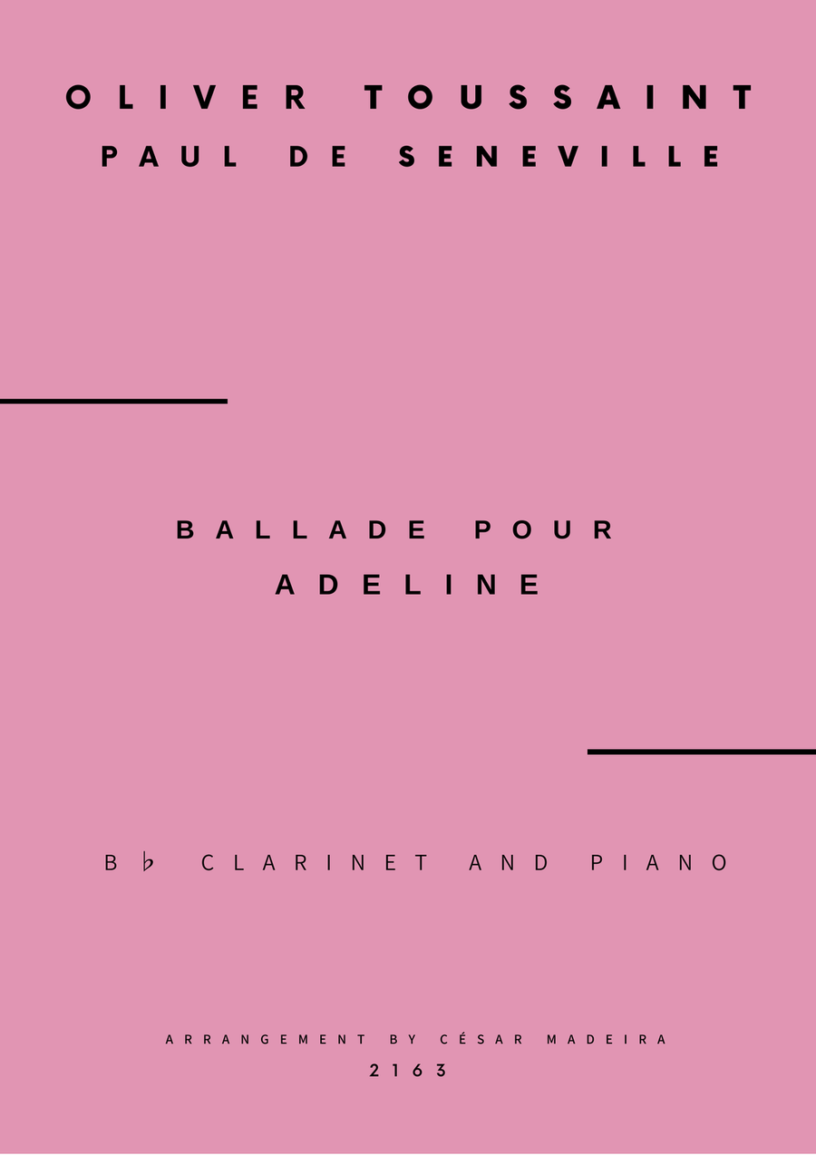 Ballade Pour Adeline B-Flat Clarinet scores gallery preview page 1