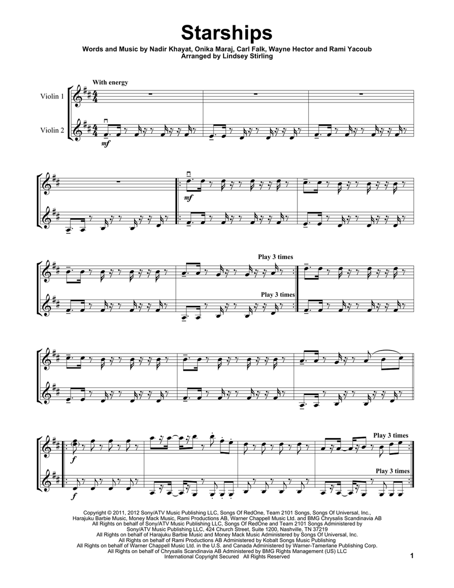 Starships String Duet scores gallery preview page 1