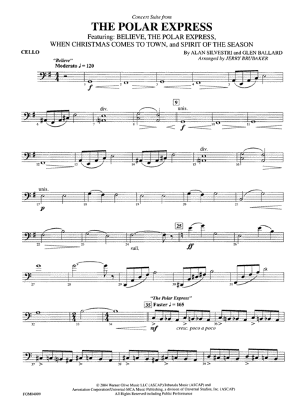 The Polar Express, Concert Suite from: Cello