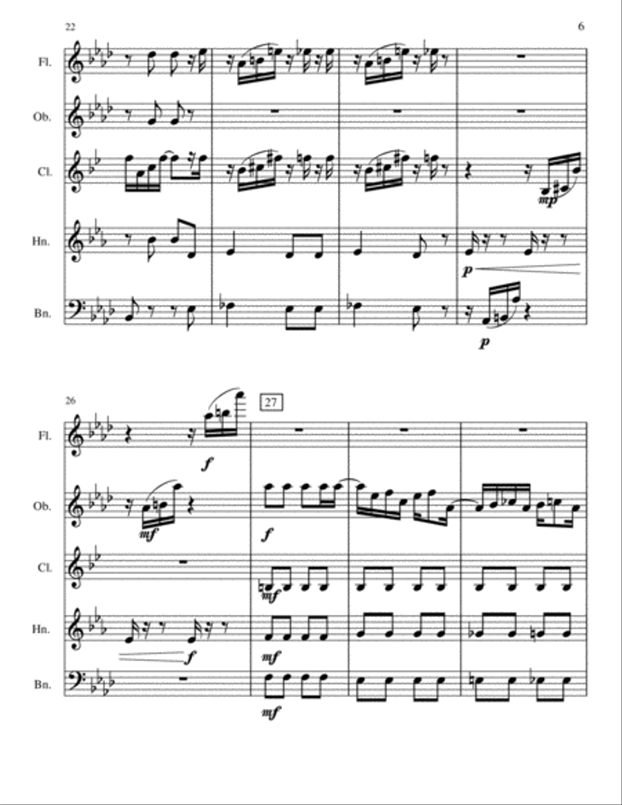 The Entertainer/Maple Leaf Rag Woodwind Quintet scores gallery preview page 6