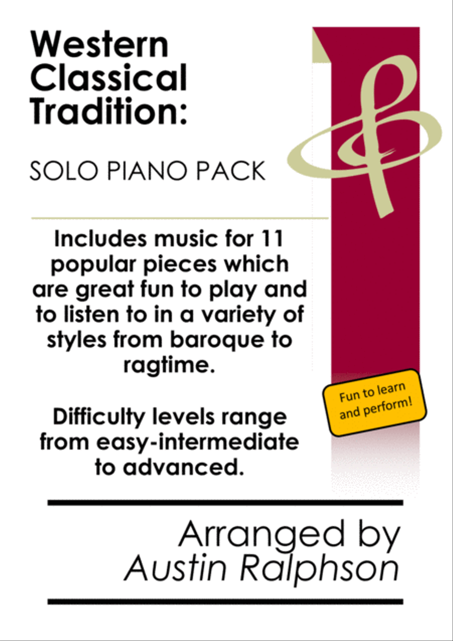 Solo Piano Pieces for Fun (popular classics) - various levels Easy Piano scores gallery preview page 1